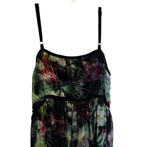 Lane Bryant 24 Plus Maxi Dress Lined Strappy Bodice Floral Tropical Cruise Fairy - Picture 7 of 16